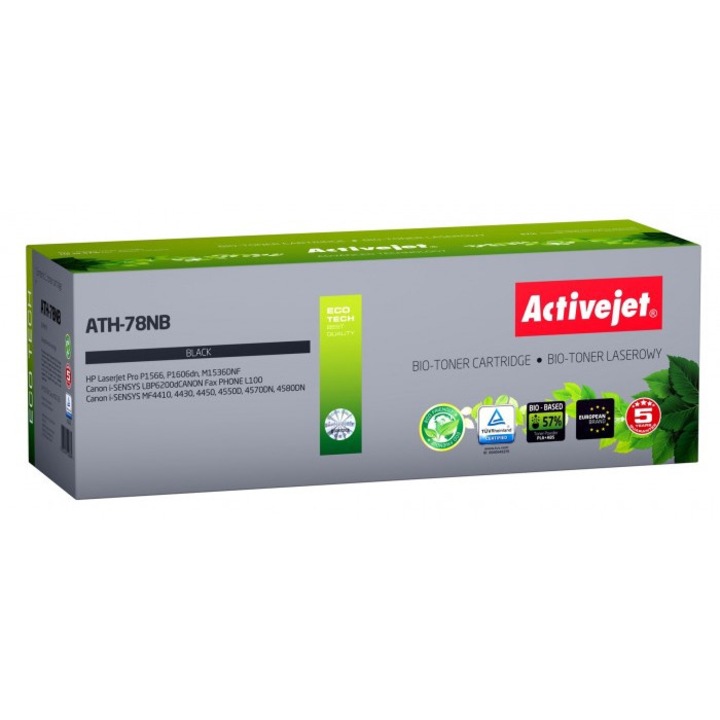 Toner, ActiveJet, Compatibil cu HP LaserJet Pro P1566/P1606dn/Canon i-SENSYS: MF4410/4430, 2500 pagini, Negru