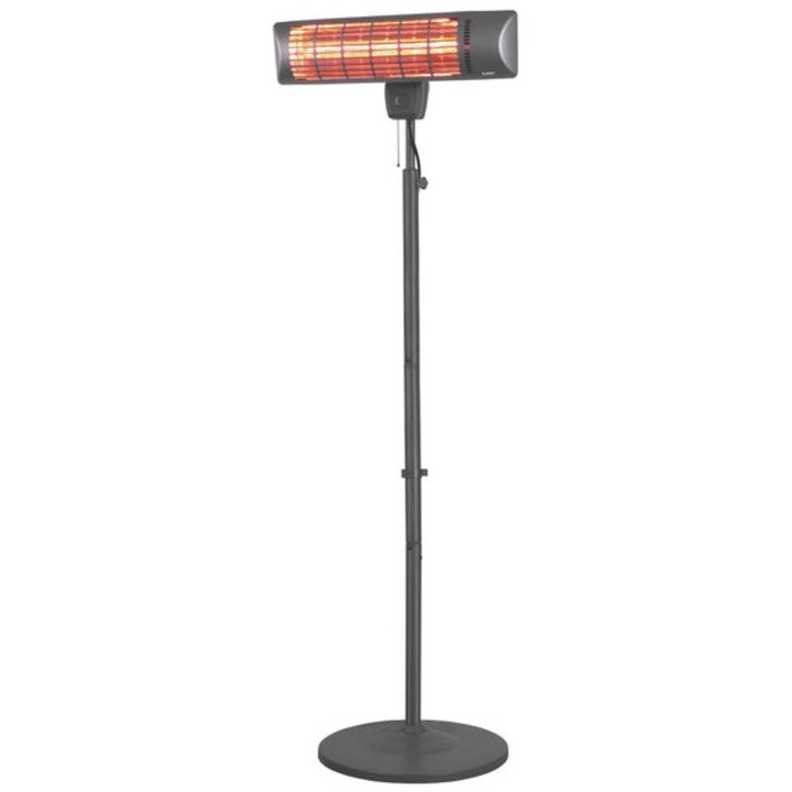 Teraszfűtő, Eurom, Fém, 1800 W, Fekete