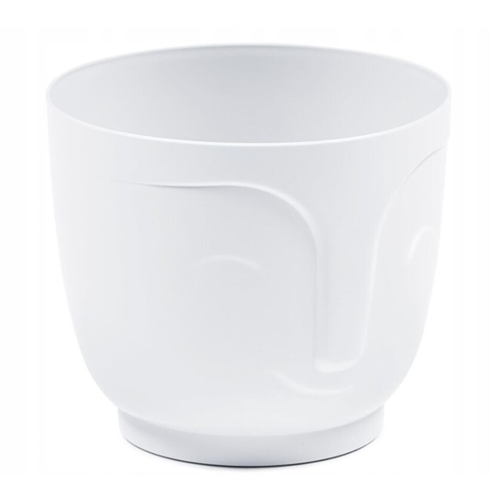 Jardiniera din plastic, Lamela, alb, 14.3x16.5cm