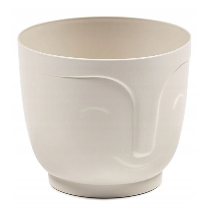 Ghiveci, Lamela, Plastic, Crem, 14.3x16.5 cm