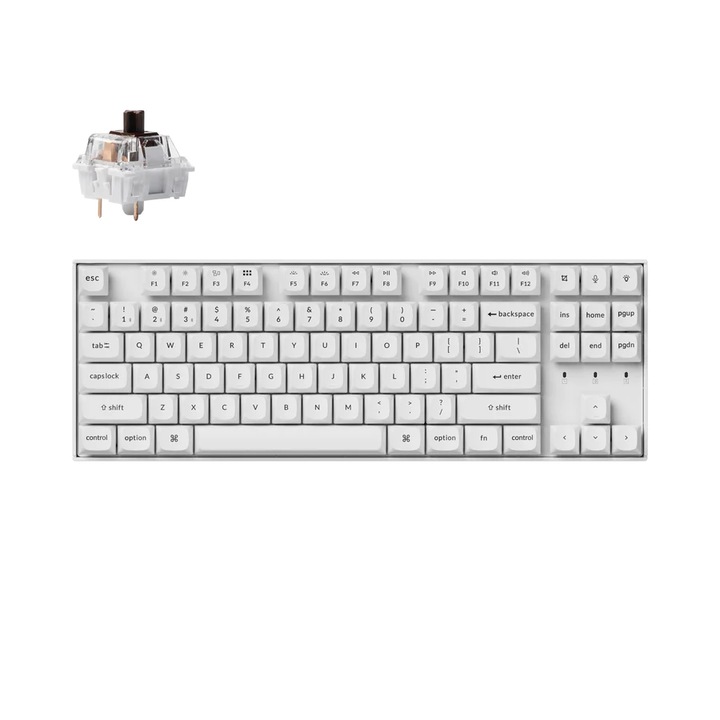 Клавиатура Геймърска механична клавиатура Keychron K8 Pro White K Pro Brown RGB K8P-P3