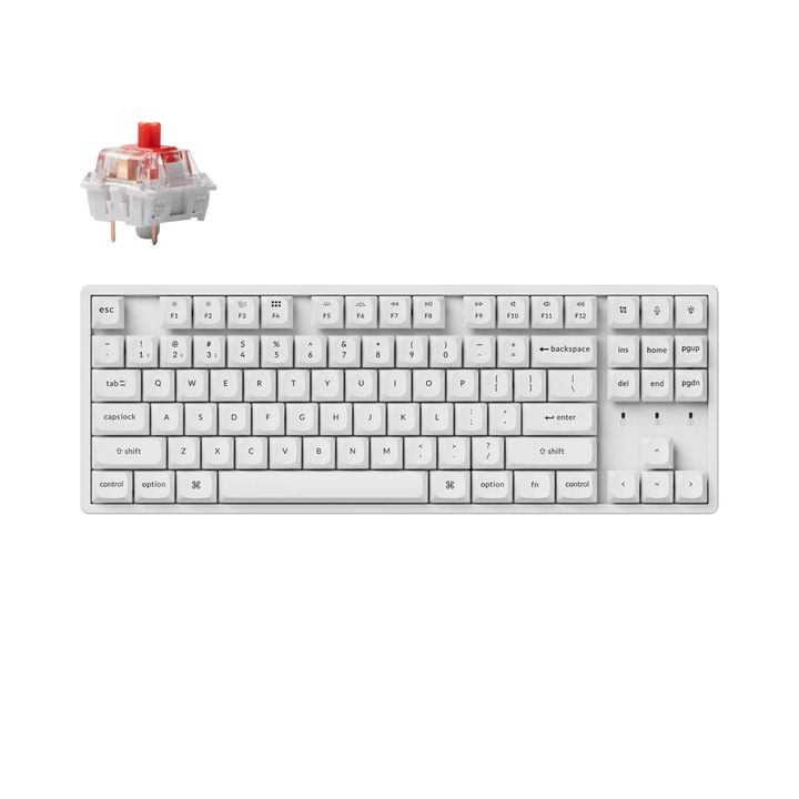Клавиатура Геймърска механична клавиатура Keychron K8 Pro White QMK/VIA TKL K Pro(Hot Swappable) Banana Switch RGB Backlight Alluminium Frame K8P-Q1
