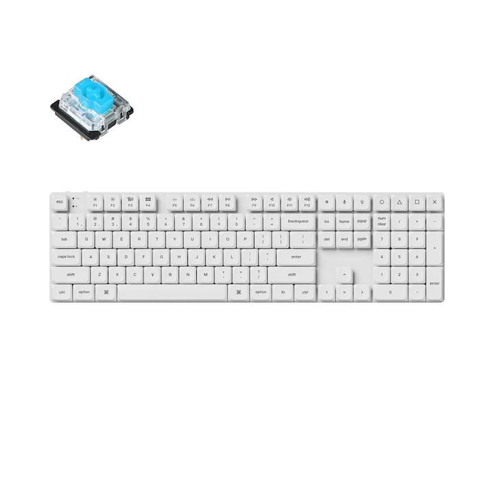 Клавиатура Геймърска механична клавиатура Keychron K5 Pro White, Low Blue Switch K5P-O2