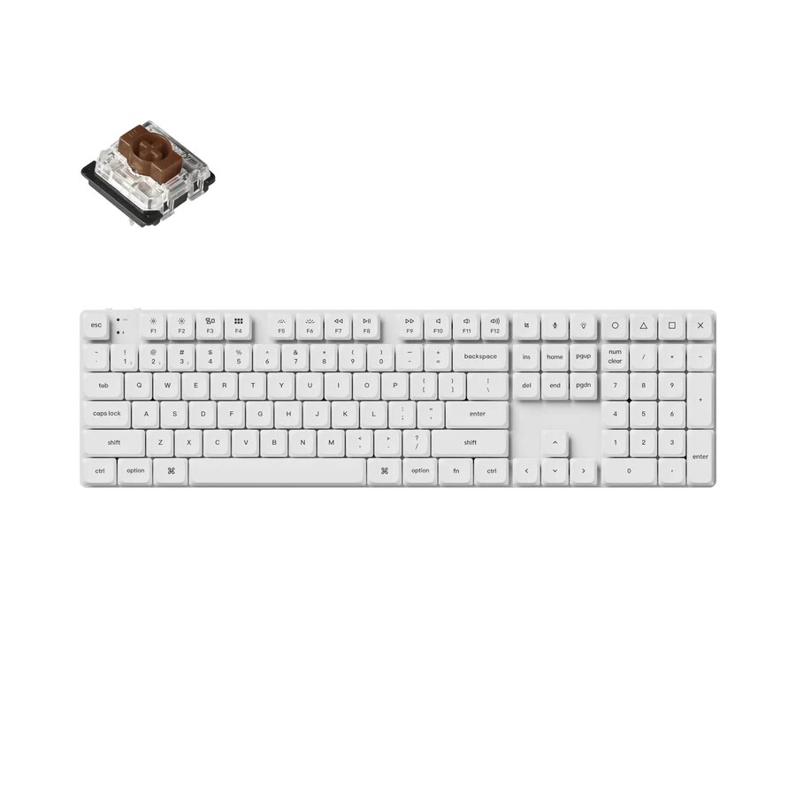Клавиатура Геймърска механична клавиатура Keychron K5 Pro White QMK/VIA ...