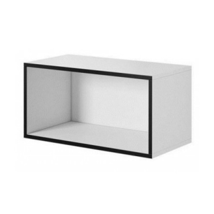 Raft de perete, Cama Meble, PAL, 37x39x75cm, Alb/Negru
