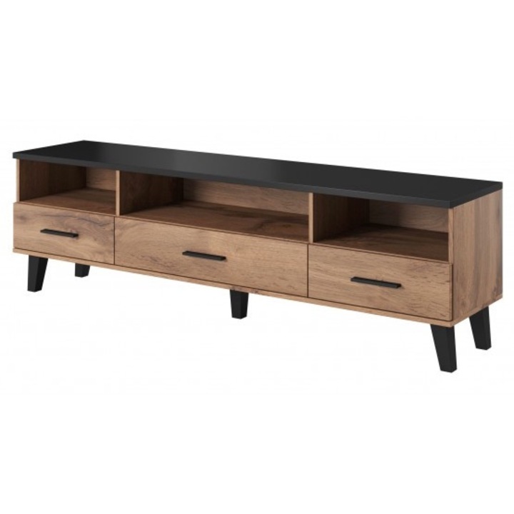 Comoda TV, Cama Meble, PAL, 40x53x180cm, Maro/Negru