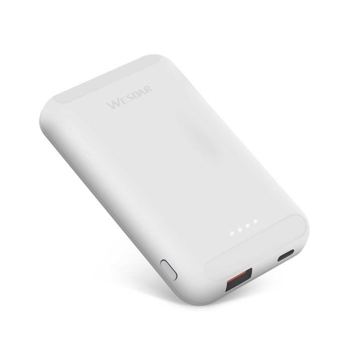 Külső akkumulátor, Wesdar, S293, 5000 mAh, fehér