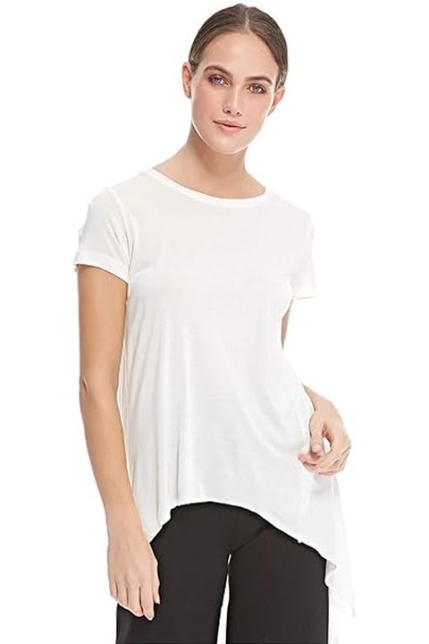 Tricou dama, Stradivarius, Viscoza, Alb, S