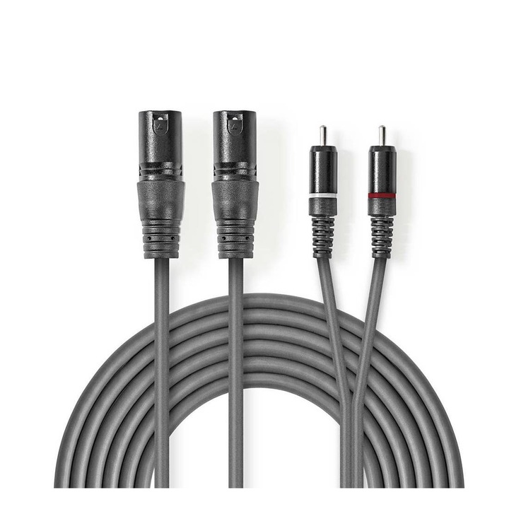 Кабел преходен за пулт Nedis, Професионален, 2xCANON(м), 2xRCA(м), 3m