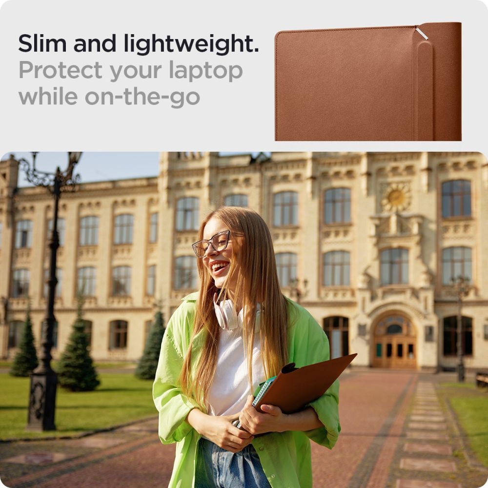 Husa pentru Laptop 13-14 - Spigen Valentinus Sleeve - Classic Brown