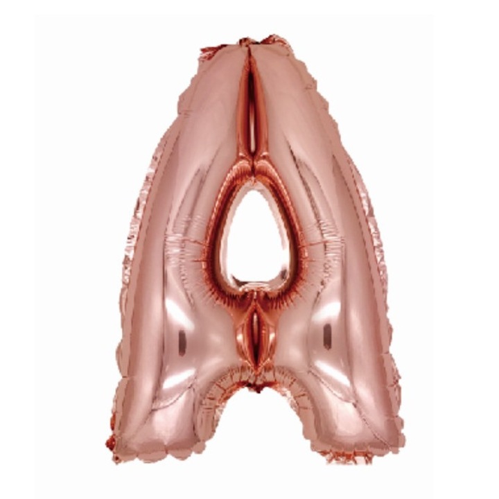 Фолиев балон буква А розово злато 40 см