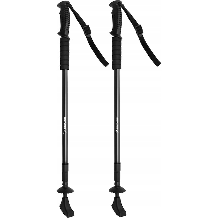 2 db nordic Walking bot készlet, Trizand, Alumínium, 140 cm, Fekete