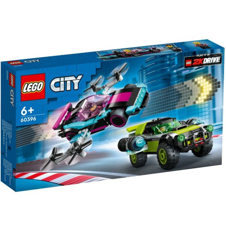 LEGO® City építőkészlet – módosított versenyautók 60396, 359 darab, 6 év felett
