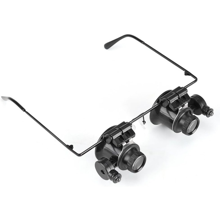 Ochelari cu lupa, 165x150x45mm, 20x, Abs/Metal, Negru