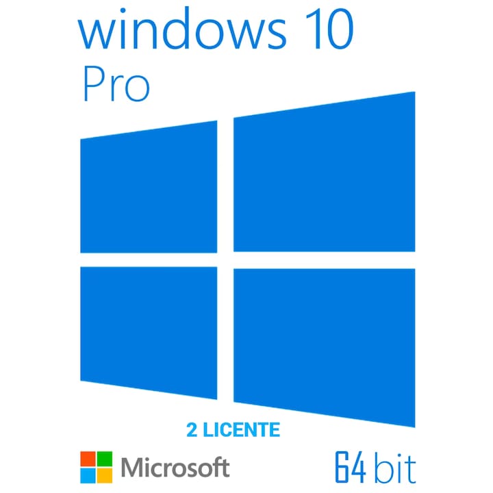 Microsoft Windows 10 PRO Retail, USB, 2 licente de activare