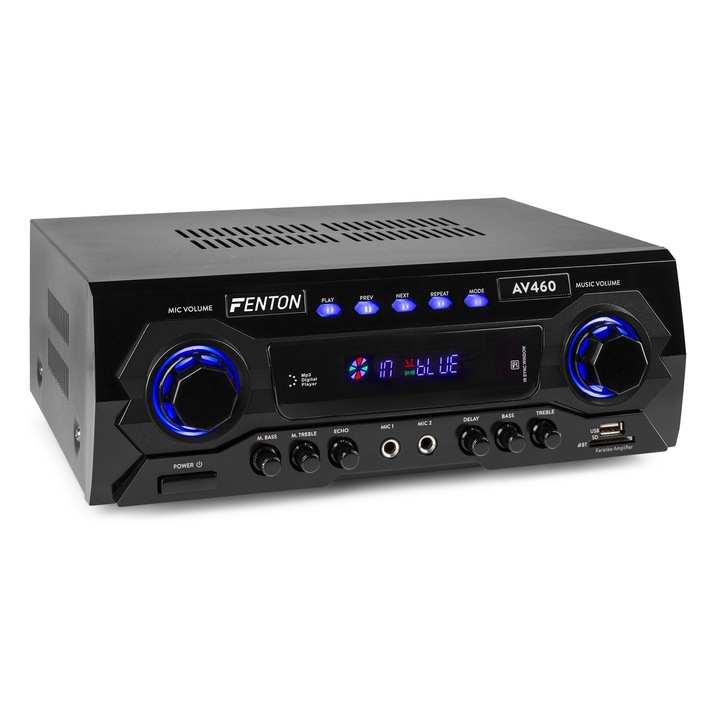 Караоке усилвател, 2x250W, Bluetooth/USB/SD, Fenton AV460