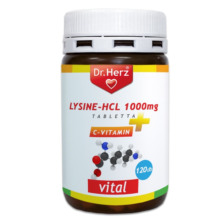 Tablete Lysine HCL 1000 mg + vitamina C Dr Herz 120 buc