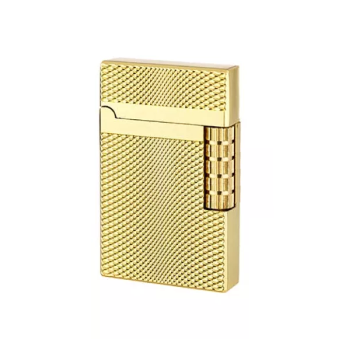 Bricheta metalica Eurojet gold, reincarcabila cu gaz, reglaj intensitate flacara, exterior auriu, cutie inclusa