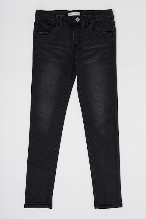 Levi's, 710 super skinny fit farmernadrág, Koptatott fekete, 140 CM