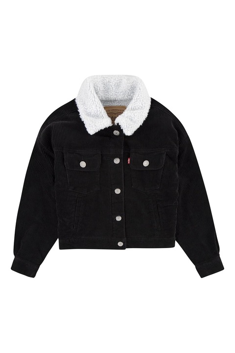 Levi's, Jacheta-camasa cu material reiat, Negru, 152 CM