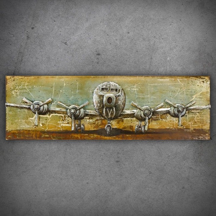 Pictura 3D metal, Otel, Pamant, 180x56