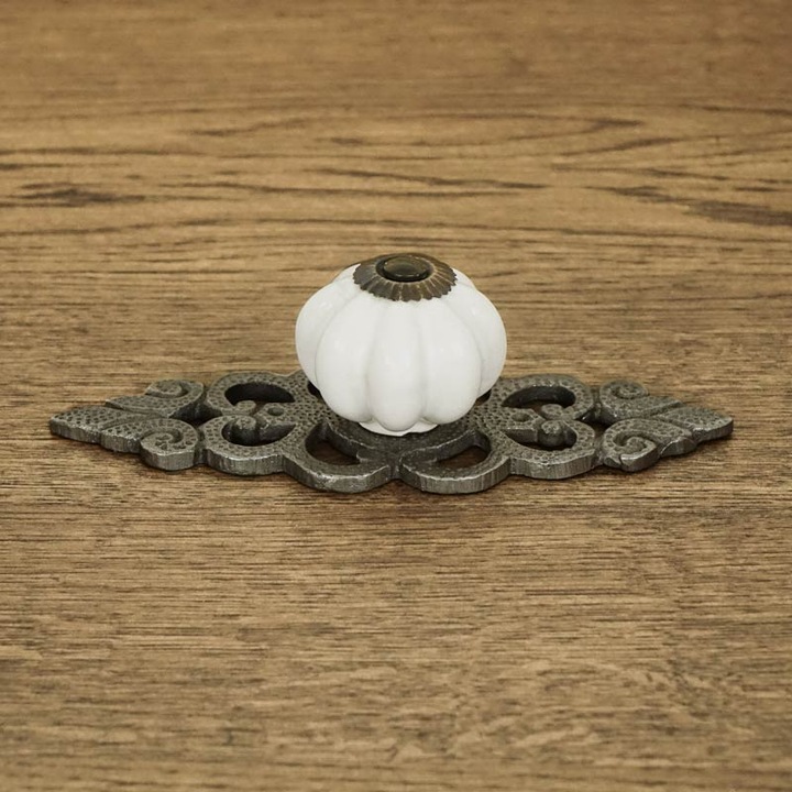 Buton din ceramica, Universal, Alb/Negru