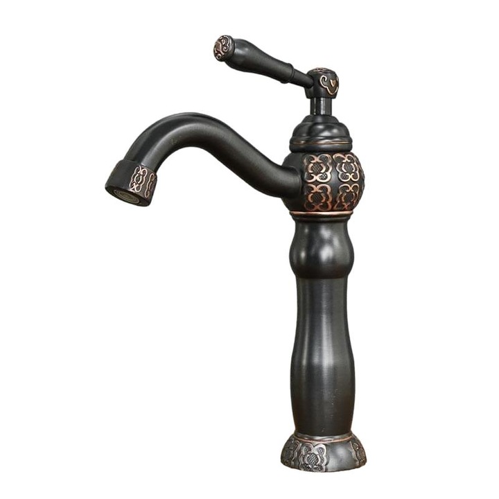 Fürdőszoba csaptelep, sárgaréz, fekete