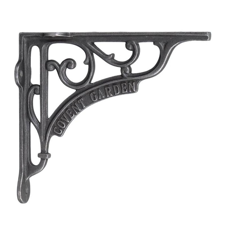 Suport raft, Fonta, Retro, Argintiu, 200 x 180 mm