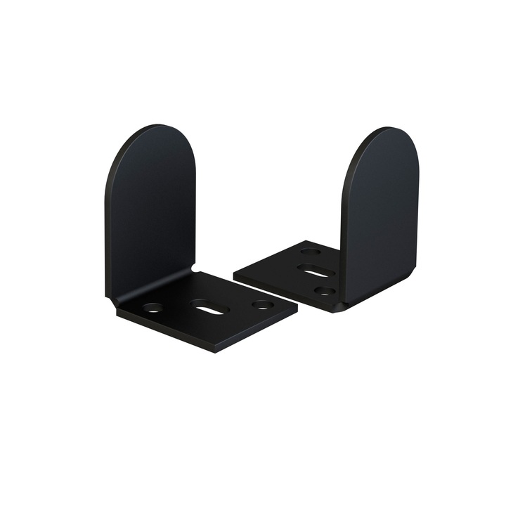 Ghidaj inferior pentru usi glisante, Otel, 2 Buc, Negru