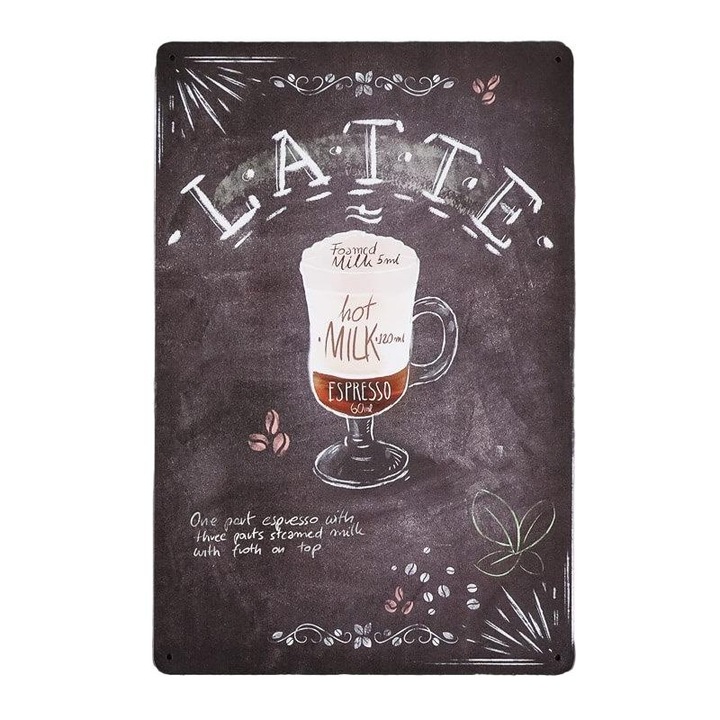 Placa decorativa BEAN LATTE, Metal, Multicolor