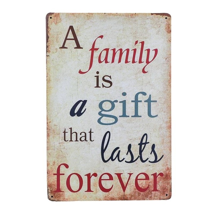 Placa decorativa retro, Metal, Multicolor