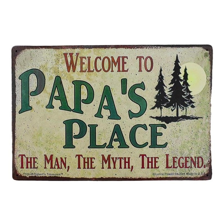 Placa decorativa, Metal, Papa's Place, Multicolor