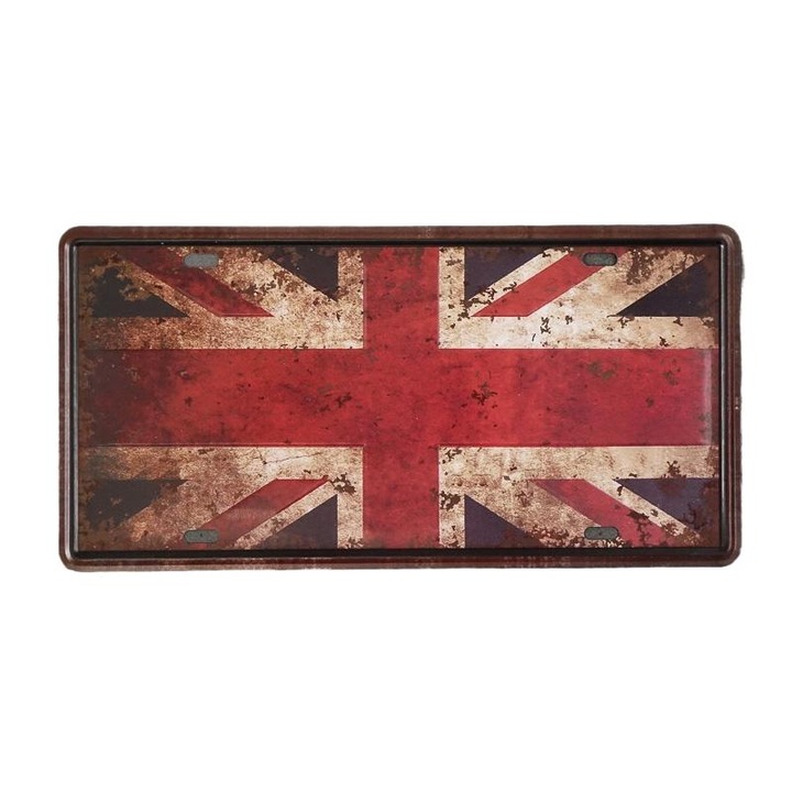 Placa decorativa, Metal, Steag Regatul Unit, Multicolor
