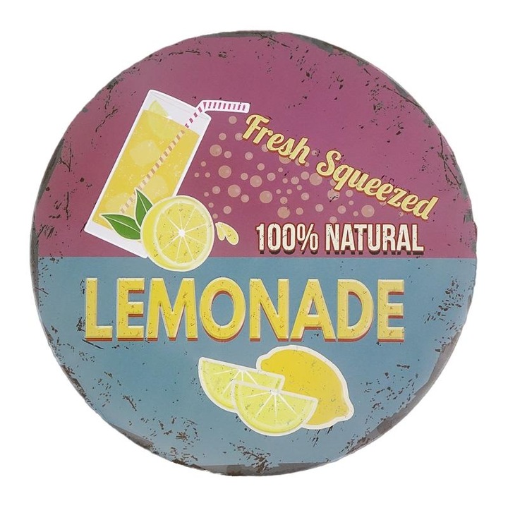 Placa decorativa, Metal, Limonada, Multicolor