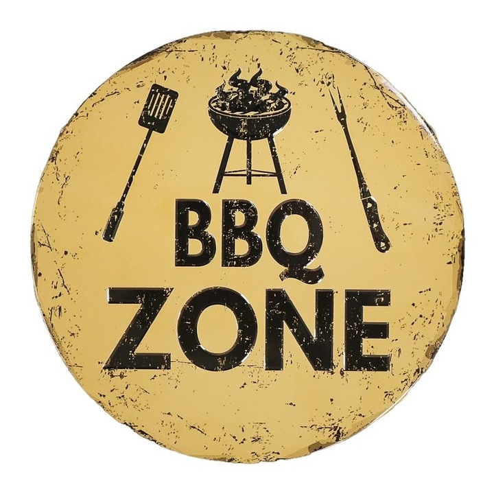Placa decorativa, Metal, BBQ zone, Multicolor