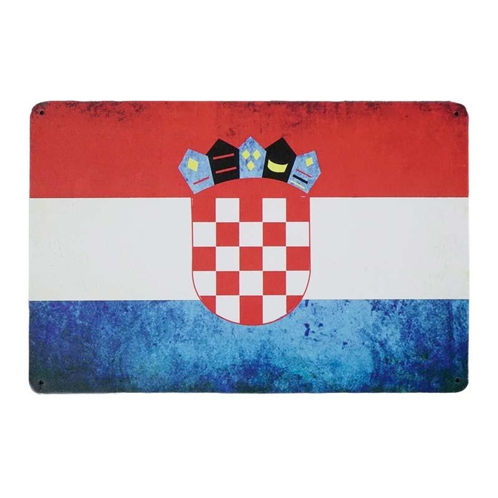 Placa decorativa metalica, Steagul Croatiei