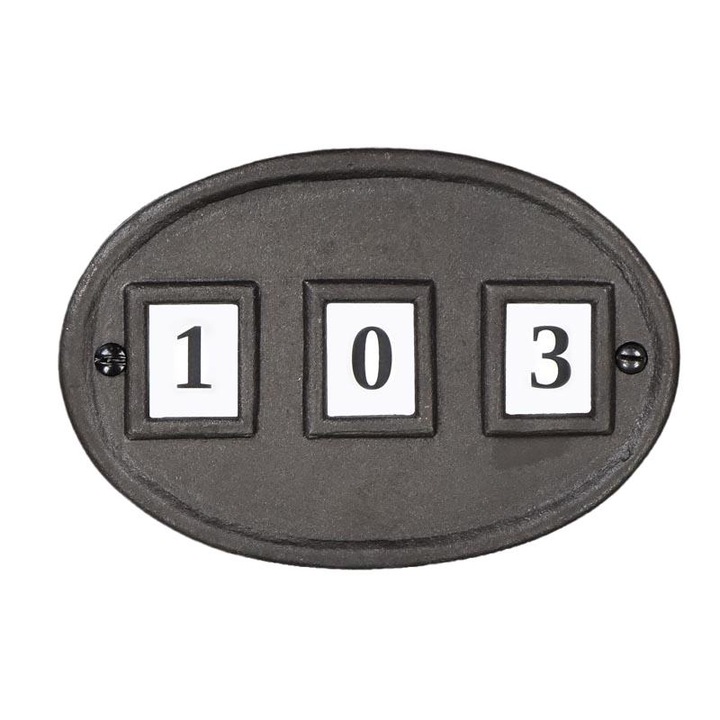 Placa decorativa din fonta pentru numar la casa, 103