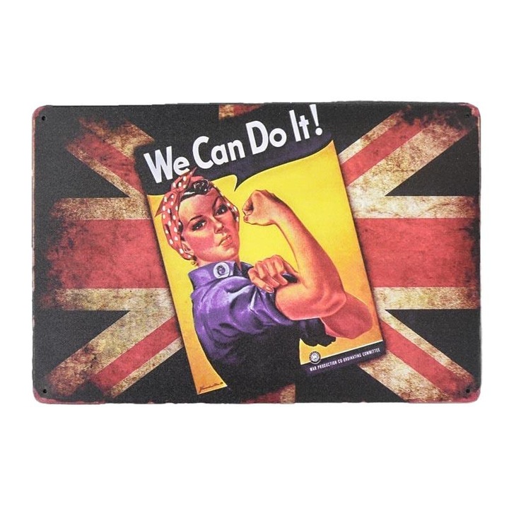 Placheta decorativa din metal, We Can Do It!