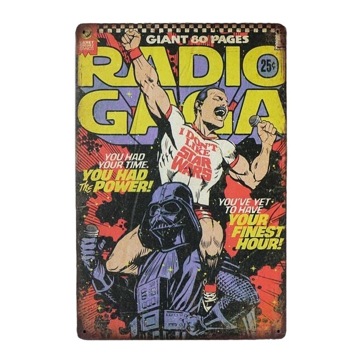 Placheta decorativa metalica, Radio Gag