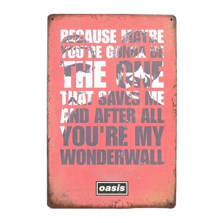 Placheta decorativa metalica, Oasis Quotes