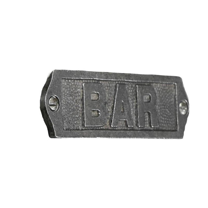 Placa decorativa BAR, Fier, Gri