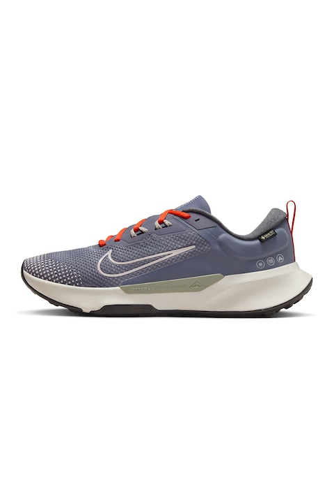 Nike, Pantofi impermeabili cu tehnologie GORE-TEX pentru alergare pe teren accidentat Juniper Trail 2, Albastru prafuit/Alb murdar