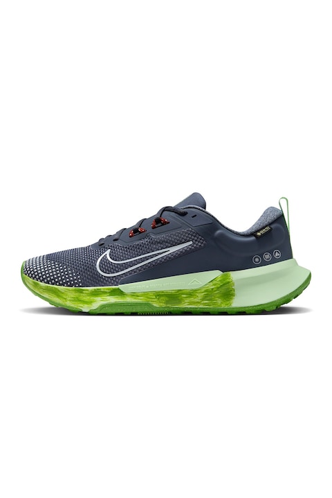 Nike, Непромокаеми обувки Juniper Trail 2 с GORE-TEX за трейл, Бледозелен/Тъмносин