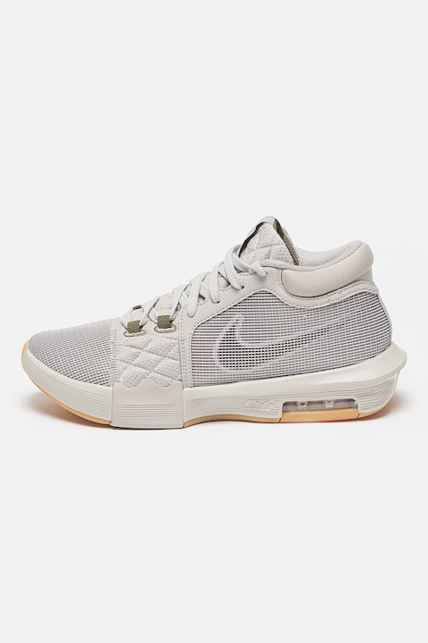 Nike, Pantofi cu amortizare pentru baschet LeBron Witness 8, Gri cenusiu