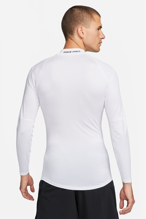 Nike, Bluza cu maneci raglan si tehnologie Dri-FIT pentru fitness Pro, Alb/Negru