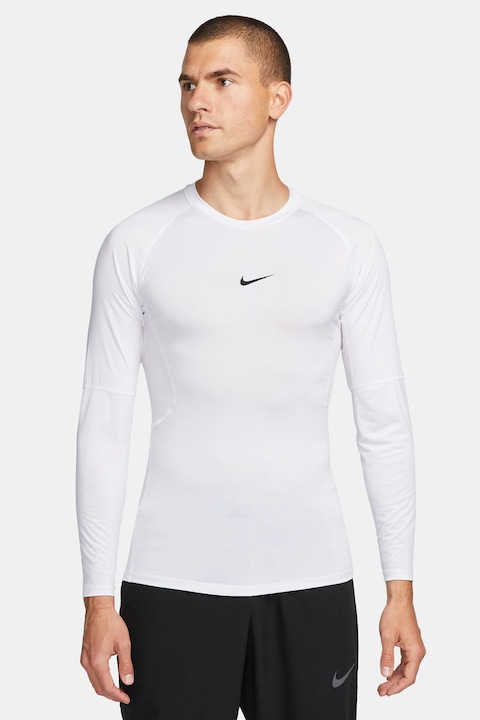 Nike, Футболна блуза с Dri-FIT по тялото, Бял/Черен