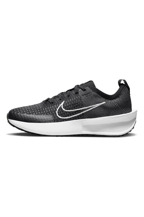 Nike, Interact Run futócipő hímzett logóval, Fehér/Fekete