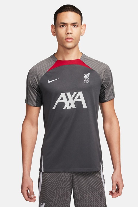 Nike, Tricou cu tehnologie Dri-Fit, pentru fotbal, Gri antracit