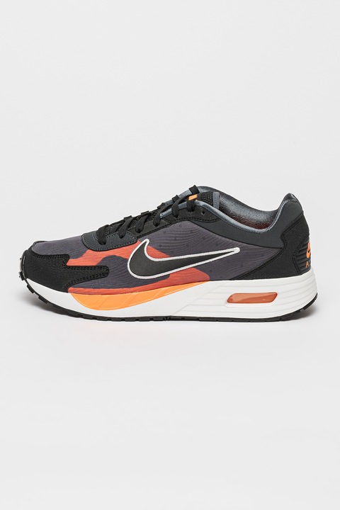 Nike, Pantofi sport Air Max Solo SE, Negru/Gri/Portocaliu