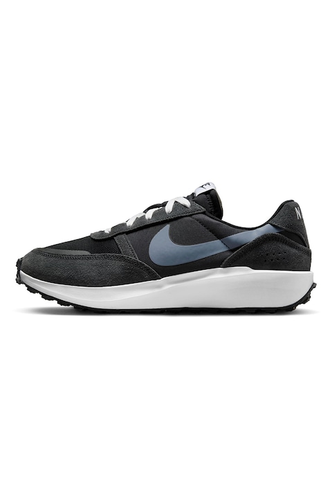 Nike, Спортни обувки Waffle Nav с велур, Черен